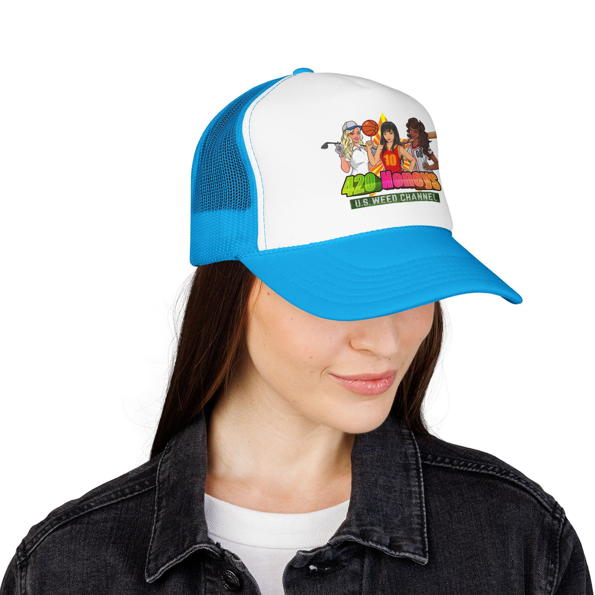 420 Honeys Trucker Hat - Cannabis Culture Foam Mesh Cap