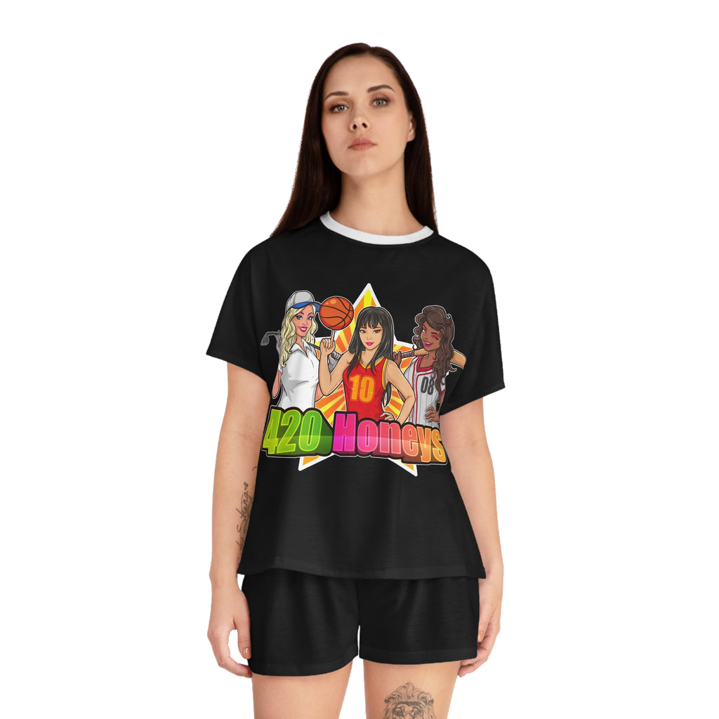 420 Honeys Women's Short Pajama Set (AOP)