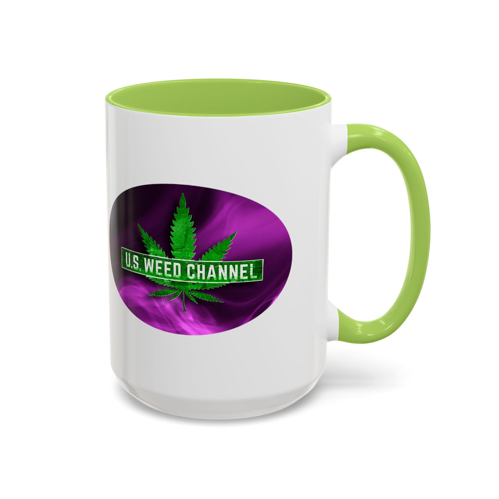 PERSONALIZED! Wake And Bake Coffee Mug with U.S. WEED CHANNEL Original Logo! - 11/15oz