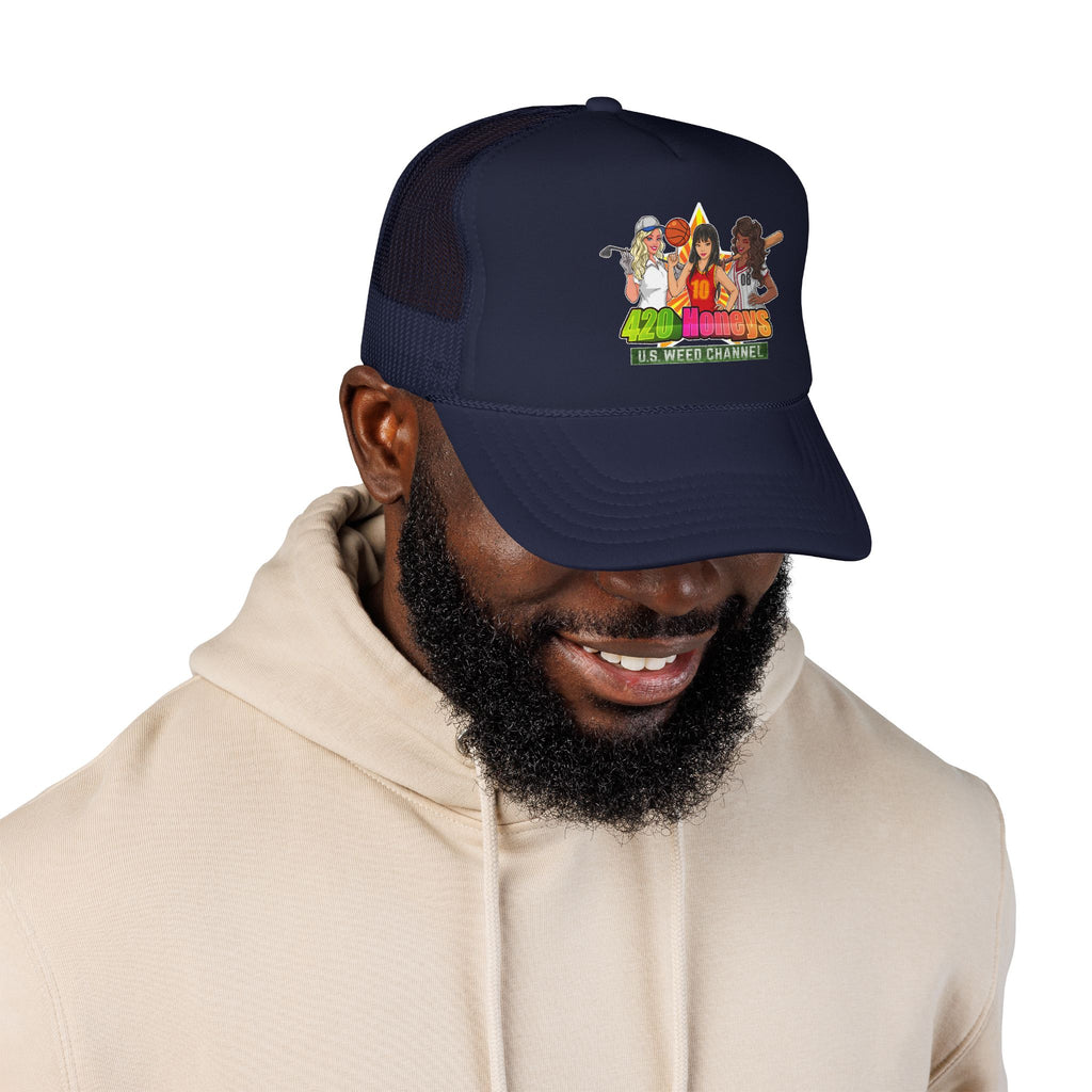 420 Honeys Trucker Hat - Cannabis Culture Foam Mesh Cap