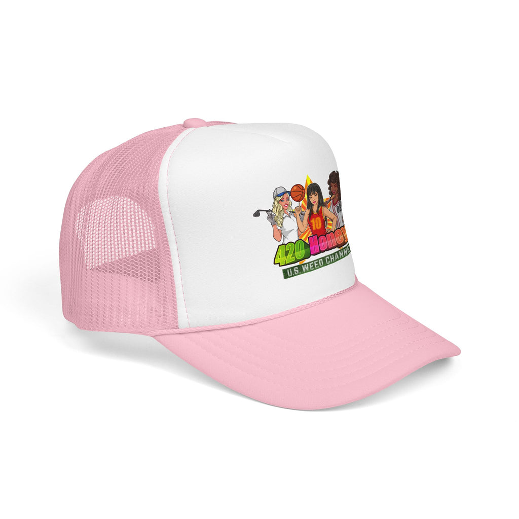 420 Honeys Trucker Hat - Cannabis Culture Foam Mesh Cap