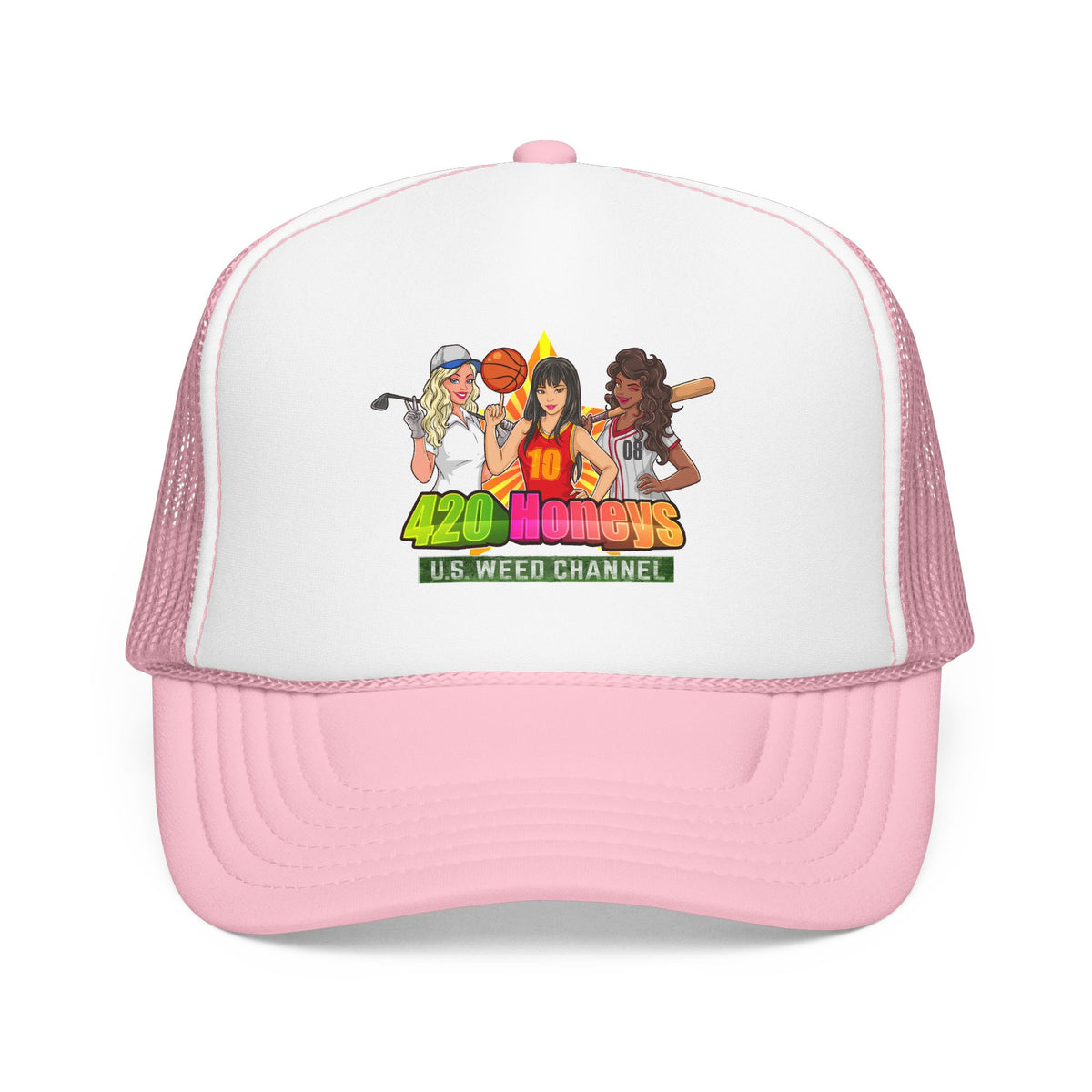 420 Honeys Trucker Hat - Cannabis Culture Foam Mesh Cap