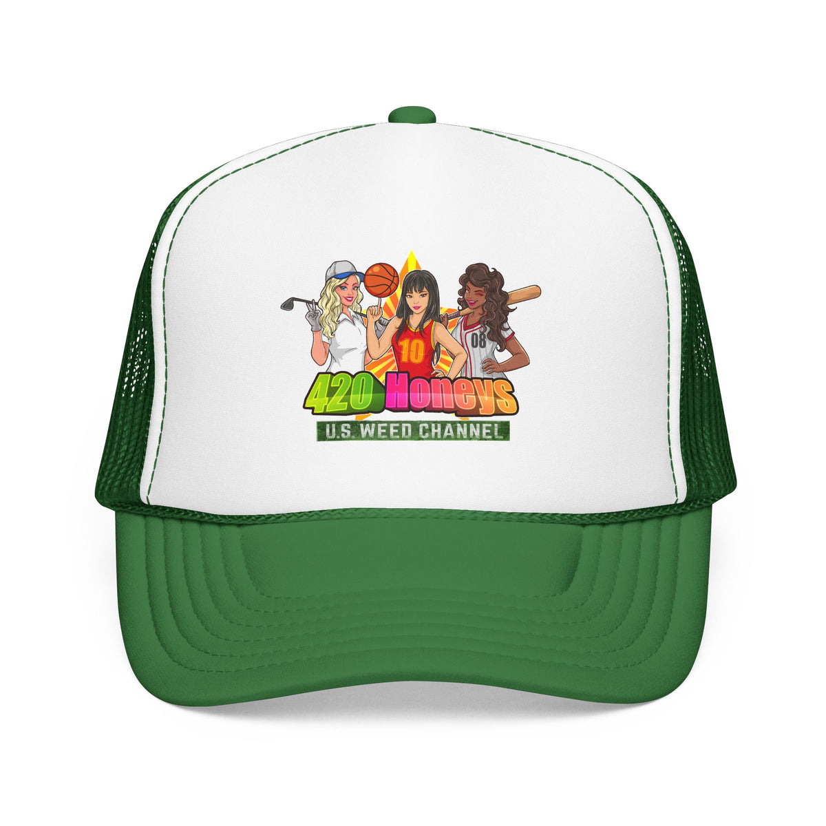420 Honeys Trucker Hat - Cannabis Culture Foam Mesh Cap
