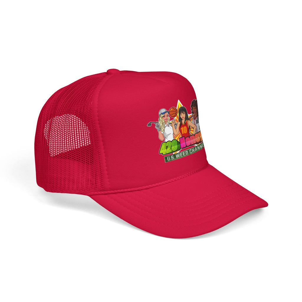 420 Honeys Trucker Hat - Cannabis Culture Foam Mesh Cap