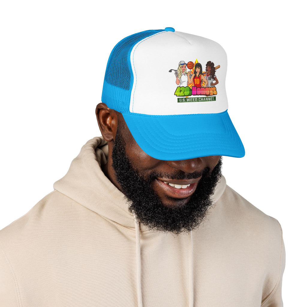 420 Honeys Trucker Hat - Cannabis Culture Foam Mesh Cap