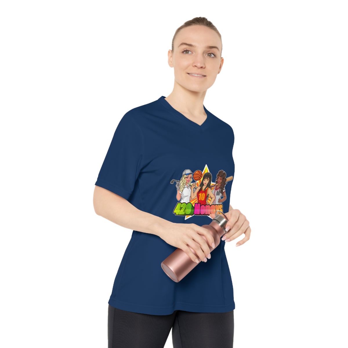 420 Honeys Women's Performance V-Neck T-Shirt