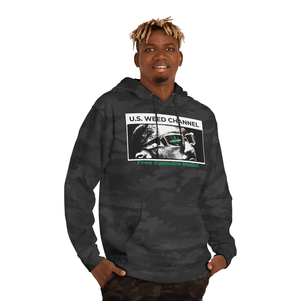 FREE CANNABIS MEDIA Chic Graphic 'Statement' Hoodie - U.S. WEED CHANNEL Cannabis Freedom-Fighter