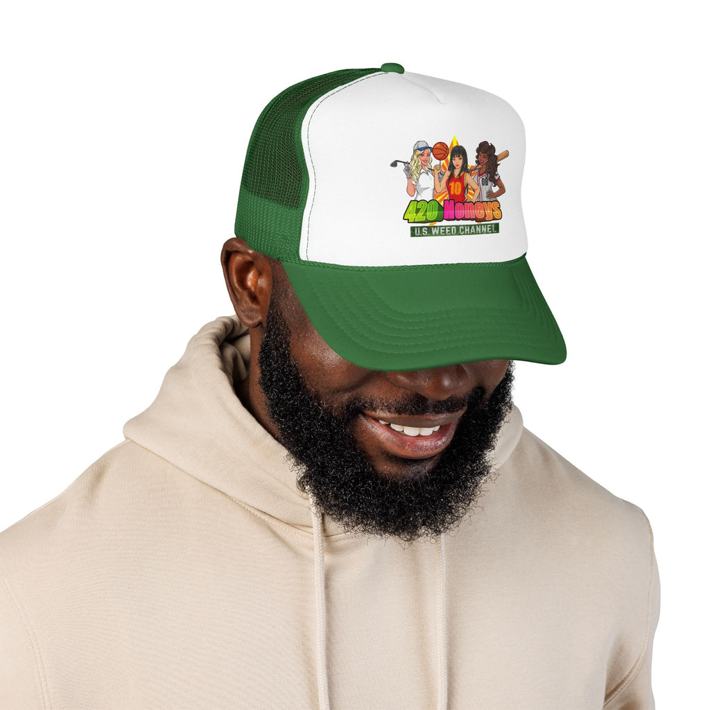 420 Honeys Trucker Hat - Cannabis Culture Foam Mesh Cap