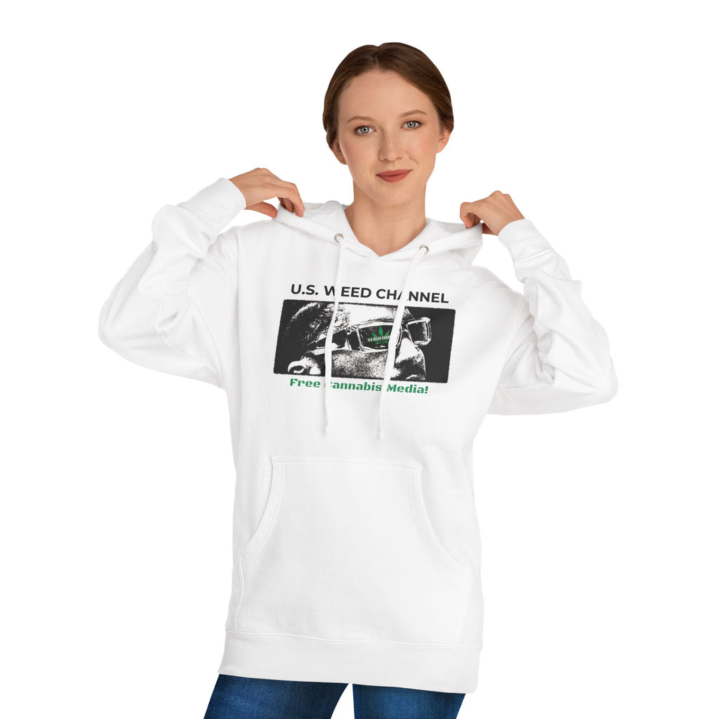 FREE CANNABIS MEDIA Chic Graphic 'Statement' Hoodie - U.S. WEED CHANNEL Cannabis Freedom-Fighter