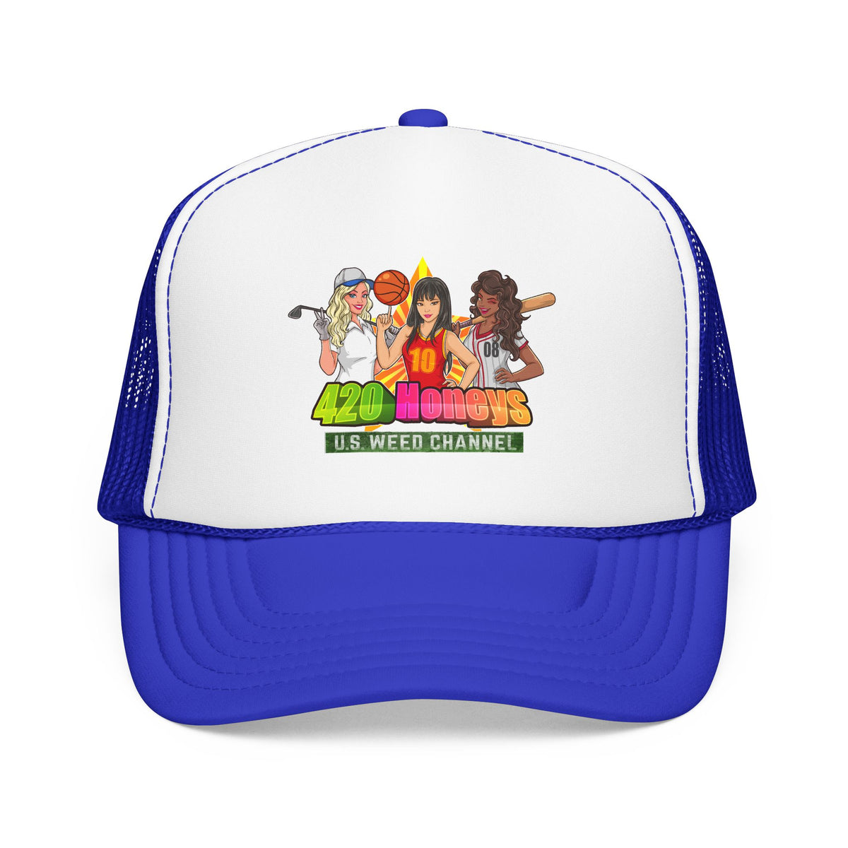 420 Honeys Trucker Hat - Cannabis Culture Foam Mesh Cap